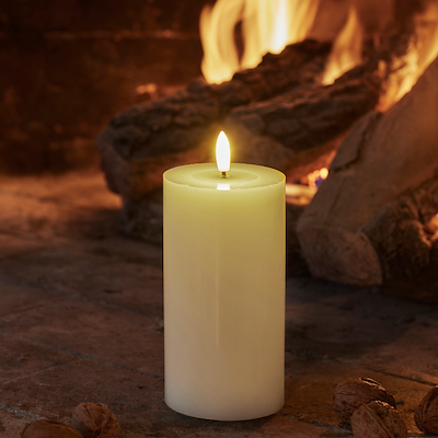 Sirius Sille Lak LED bloklys creme H 15 cm