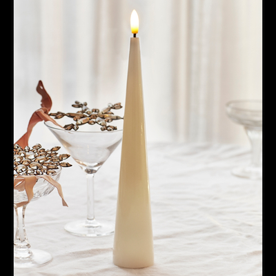 Sirius Sille Lak LED keglelys creme H 26 cm