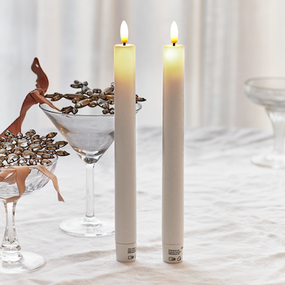 Sirius Sille Lak LED kronelys creme H20 cm 2 stk.