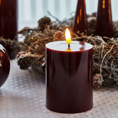 Sirius Sille Lak LED bloklys bordeaux H 10 cm