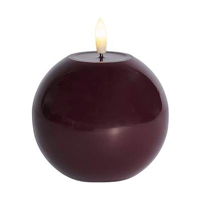 Sirius Sille Lak LED kuglelys bordeaux H9 cm