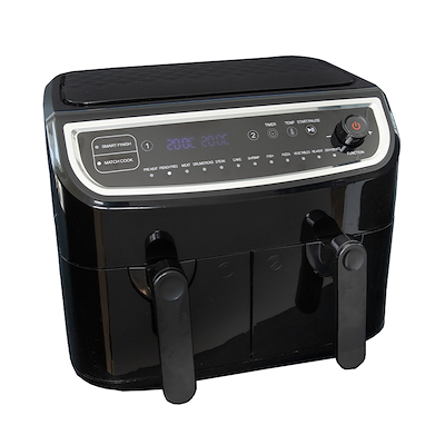 Gastronoma Low Fat dobbelt airfryer & dehydrator sort 9 liter 2400 watt