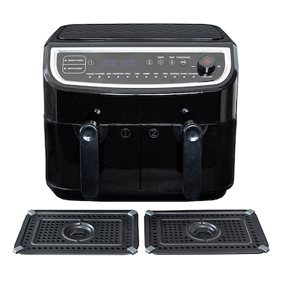 Gastronoma Low Fat dobbelt airfryer & dehydrator sort 9 liter 2400 watt