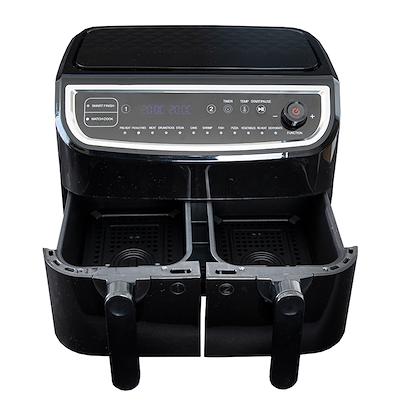 Gastronoma Low Fat dobbelt airfryer & dehydrator sort 9 liter 2400 watt