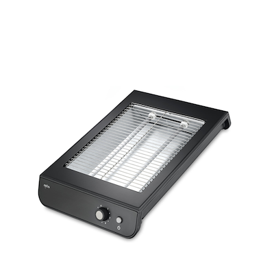 Exido flad brødrister sort