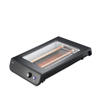 Exido flad brødrister sort