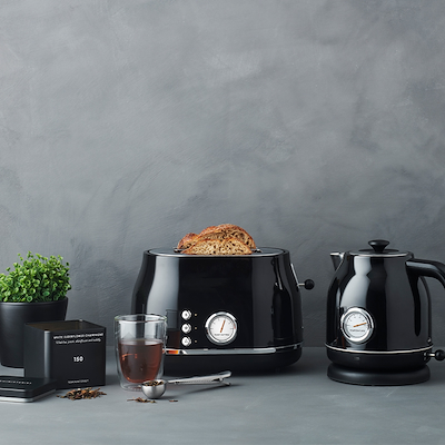 Witt Premium Retro toaster/brødrister sort