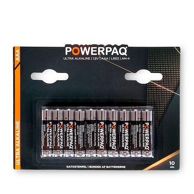 Powerpaq Alkaline LR03 AAA-batteri 10 stk.