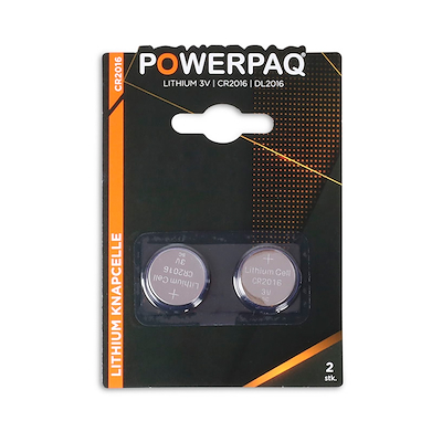Powerpaq lithium CR2016 batteri 2 stk.