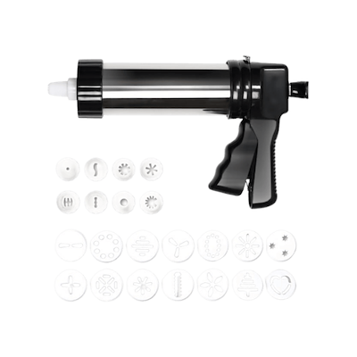 Kagesprøjtesæt inklusiv kageplader og tyller sort