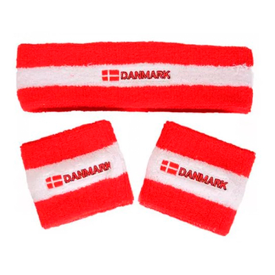 Svedbåndssæt Danmark rød/hvid 3 stk