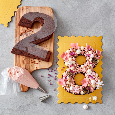 Bagesæt med talskabeloner, tyller og sprøjtepose