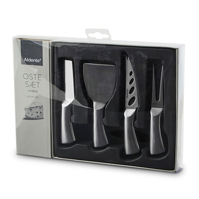 Aldente ostesæt i stål 4 dele