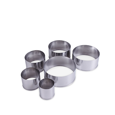 Aldente udstiksforme rund rustfrit stål 6 stk.