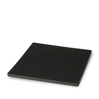 Grydelap/bordskåner silikone sort 17x17 cm