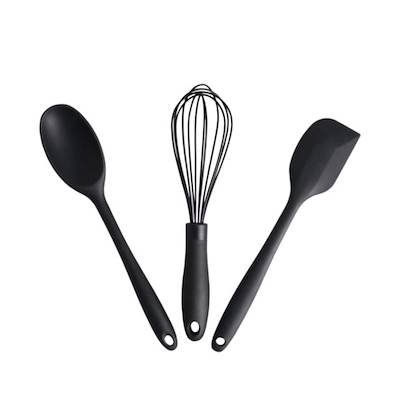 Redskabssæt silikone 3 dele sort