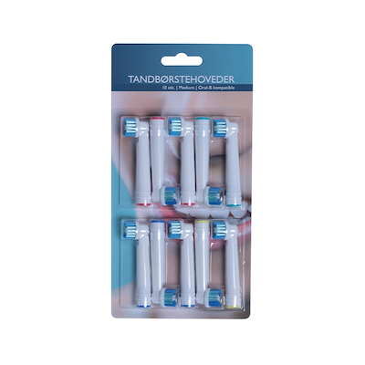 Tandbørstehoveder medium 10 stk.