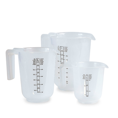 Målekander 3 stk. plast 250+500+1000 ml