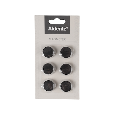 Aldente magneter 6 stk. sort Ø 2 cm