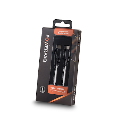 Powerpaq ladekabel USB-C til C hvid 1 meter