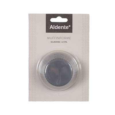 Aldente muffinform silikone mørkegrå Ø 7 cm 6 stk.