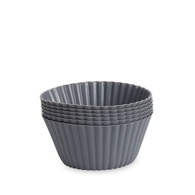 Aldente muffinform silikone mørkegrå Ø 7 cm 6 stk.