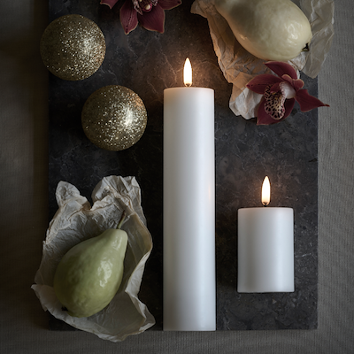 Uyuni Lighting LED bloklys hvid H22 cm D5,8 cm