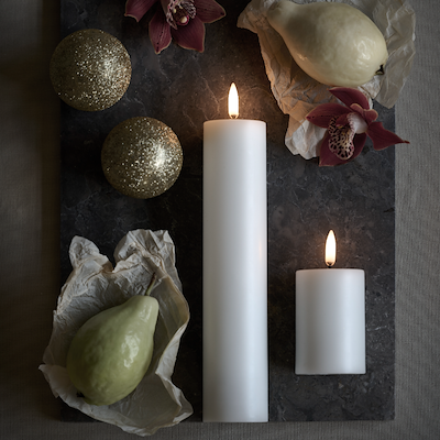 Uyuni Lighting LED bloklys hvid H10 cm D7,8 cm