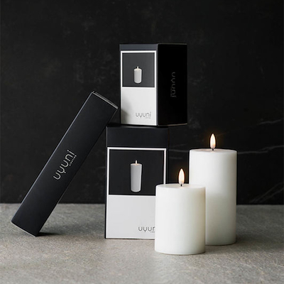 Uyuni Lighting LED bloklys hvid H20 cm D10,1 cm