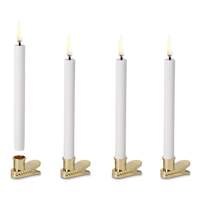 Uyuni Lighting LED juletræslys med clips guld 4 stk. H13 cm