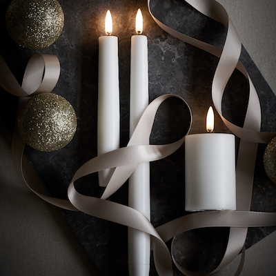 Uyuni Lighting LED stagelys 2 stk. hvid H 15 cm