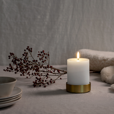 Uyuni Lighting LED bloklys hvid H10,1 cm D5,8 cm