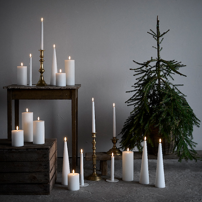 Uyuni Lighting LED stagelys 2 stk. hvid H 20 cm