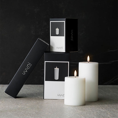 Uyuni Lighting LED bloklys hvid H25 cm D10,1 cm