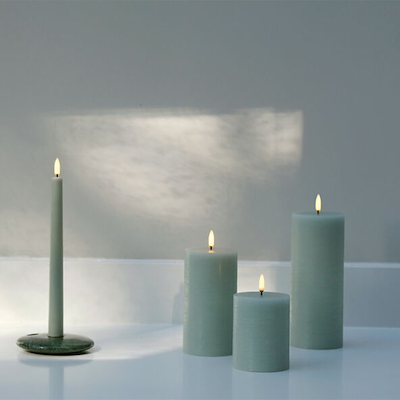Uyuni Lighting LED bloklys dusty green H20,3 cm