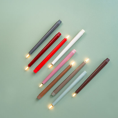 Uyuni Lighting LED stagelys 2 stk. dusty green H25 cm