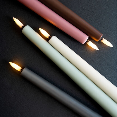 Uyuni Lighting LED stagelys 2 stk. dusty green H25 cm