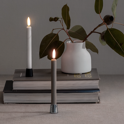 Uyuni Lighting LED mini kronelys sandstone 2 stk. H13,8 cm