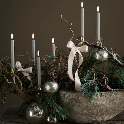 Uyuni Lighting LED mini kronelys sandstone 2 stk. H13,8 cm