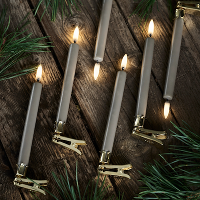 Uyuni Lighting LED mini kronelys sandstone 2 stk. H13,8 cm