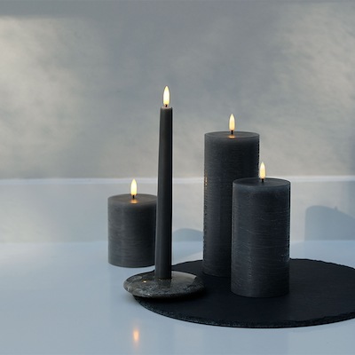 Uyuni Chamber lysestage sort marmor Ø 11,6 cm