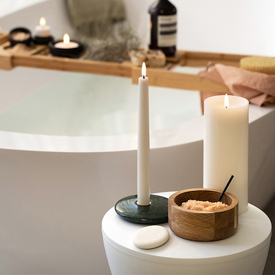 Uyuni Chamber lysestage sort marmor Ø 11,6 cm