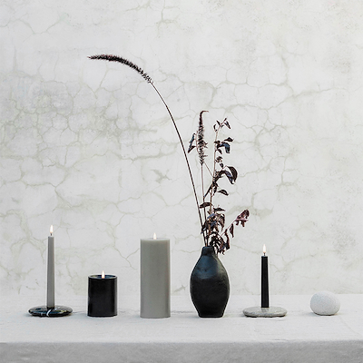 Uyuni Chamber lysestage sort marmor Ø 11,6 cm