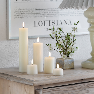 Uyuni Lighting LED fyrfadslys hvid H4,5 cm