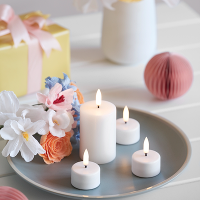 Uyuni Lighting LED fyrfadslys hvid Ø3,9cm