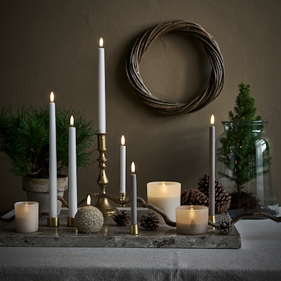 Uyuni Lighting LED stagelys hvid H 32 cm 2 stk.