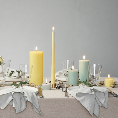 Uyuni Lighting LED bloklys støvet grøn H10 cm