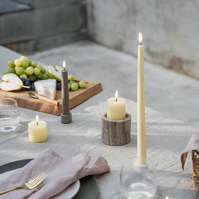 Uyuni Lighting LED stagelys 2 stk. sand H15,5 cm