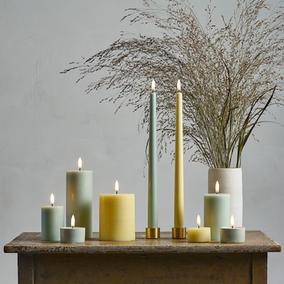 Uyuni Lighting LED stagelys lysegul H32 cm 2 stk.