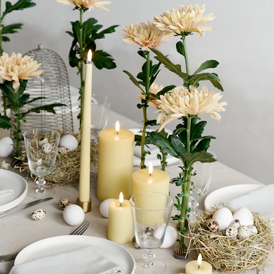 Uyuni Lighting LED stagelys lysegul H32 cm 2 stk.